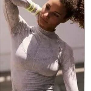 FP Movement by Free People Soft Gray Cowl Neck Sweater